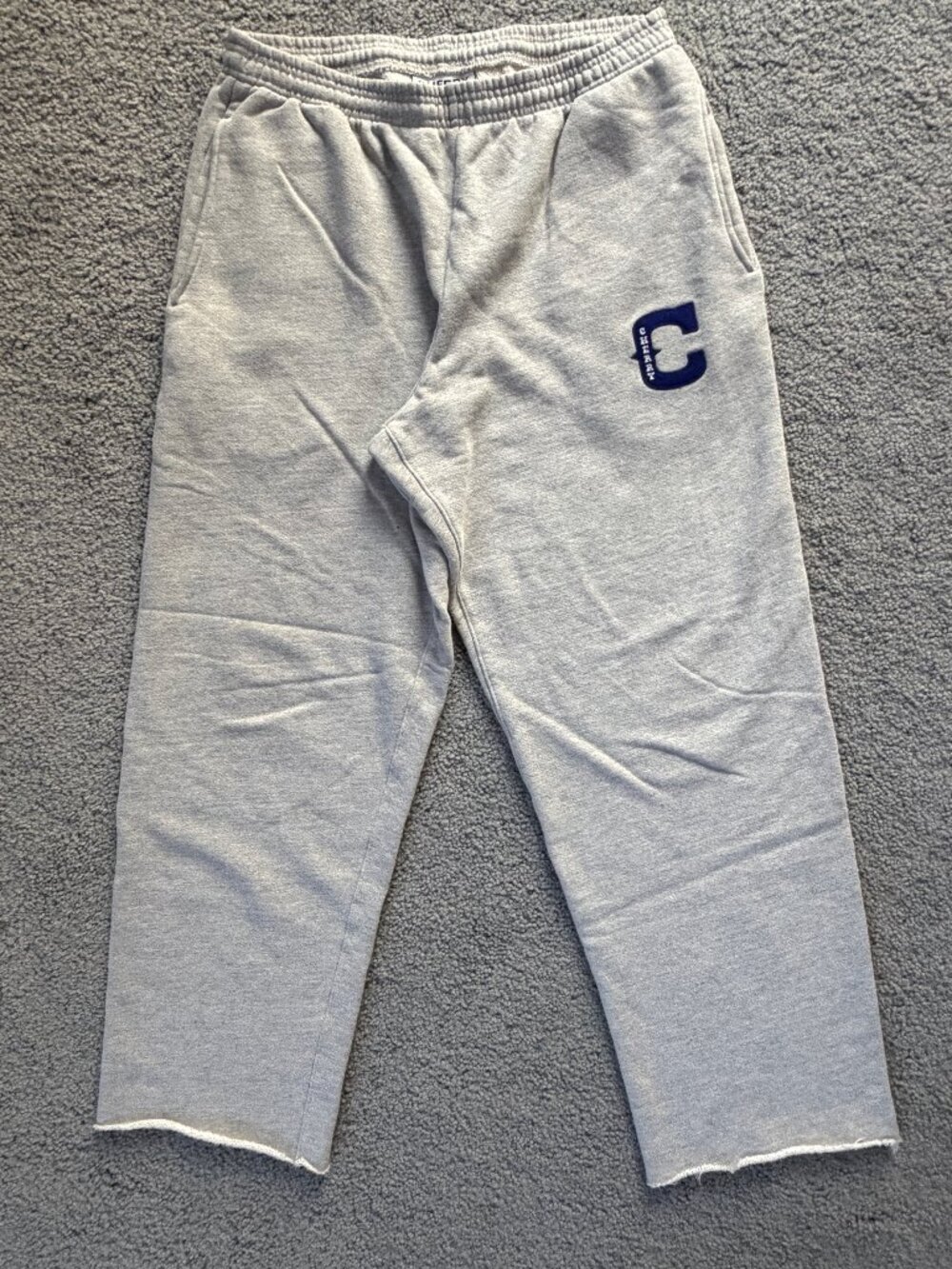 CHERRY LA - Straight-Leg Logo-Appliquéd Cotton-Jersey Sweatpants - Gray- Sz. XL - Picture 5 of 14